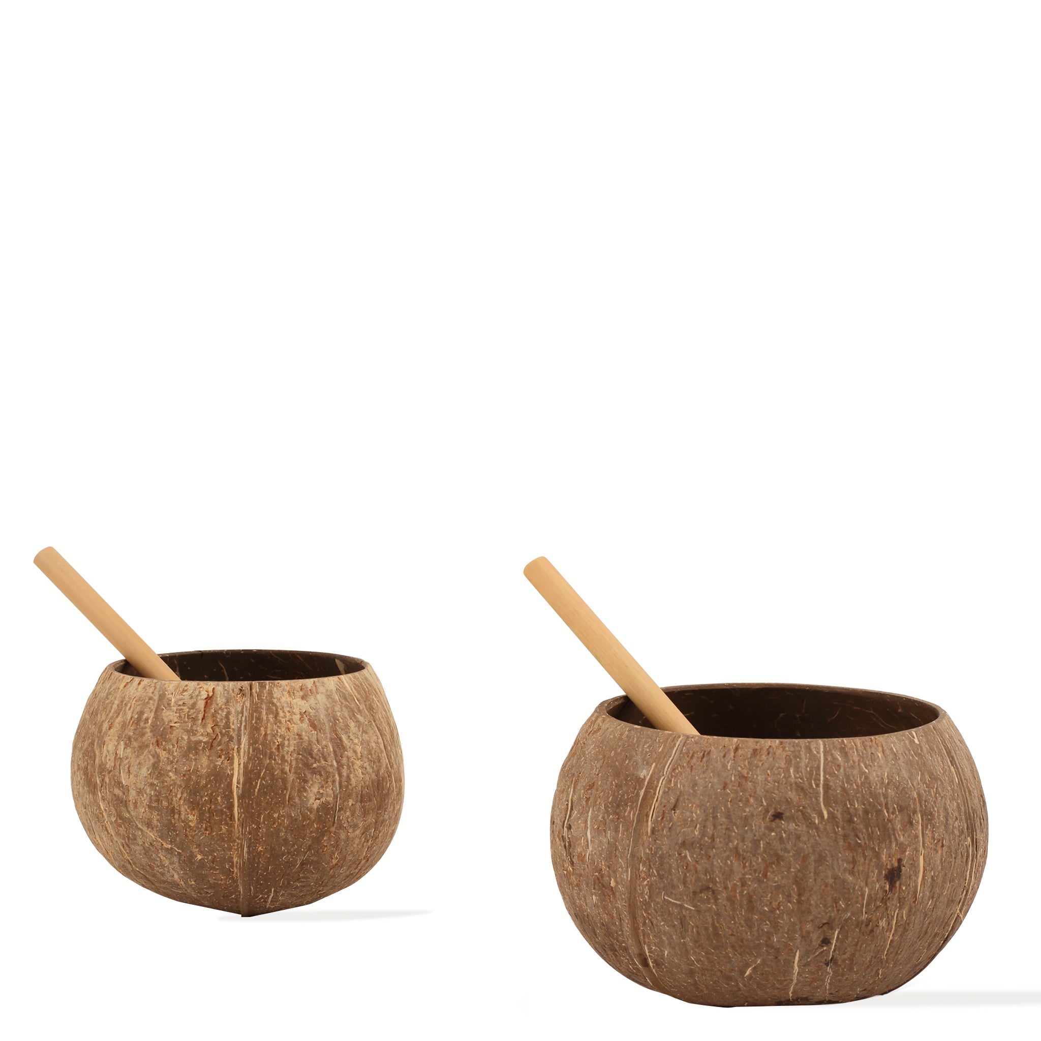 2'li Natural Coco Cup & Bambu Pipet Seti