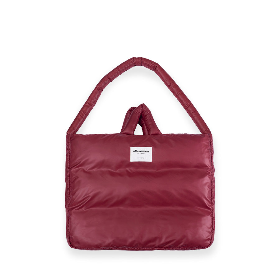 Bordo Puffy Tote Çanta